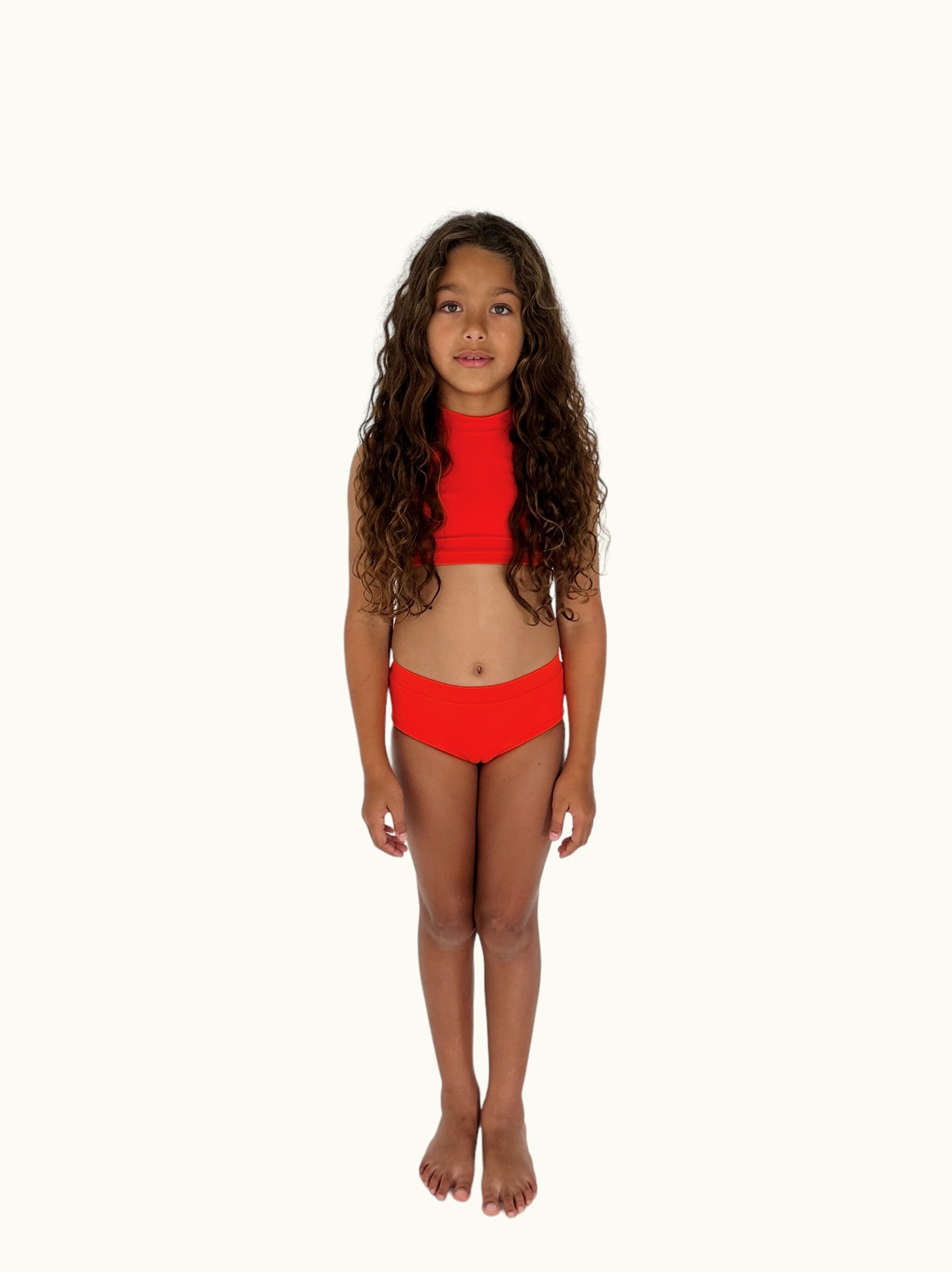 THE RACER BACK BIKINI TOP - MANDARIN