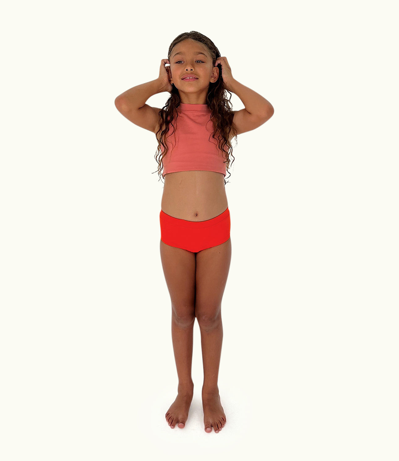 THE HIGH WAIST BIKINI BOTTOM - MANDARIN